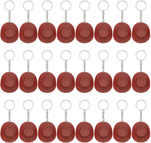 PH PandaHall 24PCS 3 Colors Mini Cowboy Hat Keychain Western Cowboy Style Hat Keychain Small Cowgirl Hat Keychain Bag Pendant for Keychain Men Women Handbag Backpack 2.2x1.9 inches in Saudi Arabia