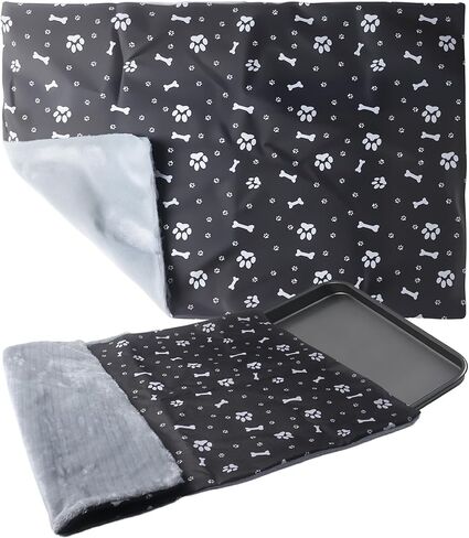 Klmnop قابلة للغسل قفص القفص غطاء المقلاة ، جانب بارد قابل للانعكاس وبطانة سرير الكلب الجانبي الدافئ لثلاث 36 بوصة قفص الحيوانات الأليفة ، غطاء عموم فقط (رمادي) in Kuwait