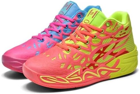 Y2K Basketball Boots Mesh Breathable Fire Stylish Shoes for Sports and Casual Wear with Unique Flame Design Mid-Top Casual Ankle in Saudi Arabia