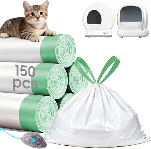 90 COUNT CAT CAT LITTER BAGS متوافقة مع MEO تريد التنظيف الذاتي القمامة مربع MW-SC01 MW-SC02 MW-LR01 ، تسرب خالية من الدمعة 18 "× 12.6" in Kuwait