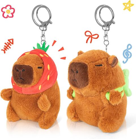 2PCS Capybara animals Keychain in Saudi Arabia