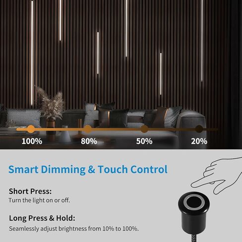 ART3D LED مجموعة الإضاءة المريحة - 6pcs مصباح LED أبيض ملصق ذاتي مع مفتاح ذكي ، 4000K لمحوم اللمسات للضوء لألواح الجدار الخشبية ، الألواح الأمامية ، الدرج ، ديكور المنزل ، تحت ضوء الخزانة in Saudi Arabia