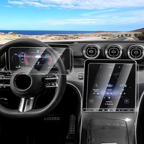 قطعتان من واقي الشاشة لـ 2023-2025 Ford Super Duty F250 F350 F450، واقي شاشة لمس 12 بوصة من الزجاج المقسى، غطاء شاشة عرض الملاحة، طبقة حماية للمعلومات والترفيه in Kuwait