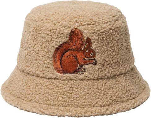Squirrel Beanie Hat for Men and Women, Unisex Cute Pink Warm Winter Hats, Stylish Funny Gift Embroidered Beanies, Squirrel Symbol Hats for Winter (Yellow) in Saudi Arabia