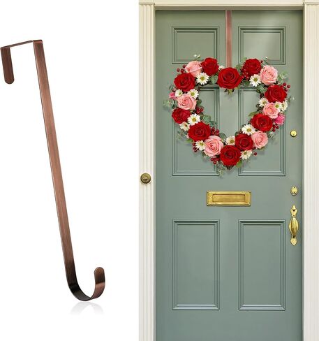 شماعات نيروهي إكليث للباب الأمامي ، خطاف شماعات الزهور 12 بوصة لديكور الشرفة الأمامي ، المعادن فوق شماعات السنانير للباب لزخارف عيد الميلاد في الهواء الطلق ، ديكور المنزل الداخلي ، البرونز in Kuwait