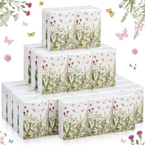 50 Bulk Travel Tissue Packs Funeral Tissues Memorial Facial Tissues Funeral Facial Tissue Pack for Guests 3 Ply Black Floral Pocket Size Memorial Favors Travel Size for Family Friends in Saudi Arabia