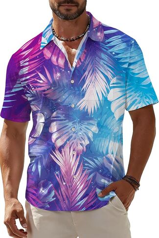 KYKU Hawaiian Mens Shirts Casual: Beach Vacation Tropical Mens Button Down Short Sleeve Shirt with Pocket in Saudi Arabia