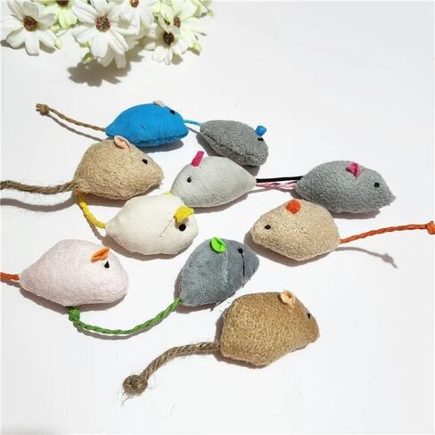 ألعاب الفئران القطنية الفخمة مع جرس - ألعاب قططية للقطط التفاعلية للقطط الداخلية ، وتخفيف الإجهاد المتينة الصديقة للبيئة المضغ المضغ （CAMEL+ CHESTNUT COLL） in Kuwait