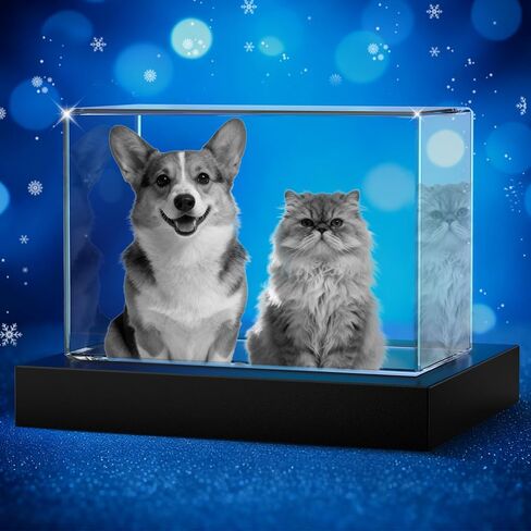 هدايا كريستال صور و Cat Memorial Gifts الشخصية مع صورتك الخاصة لمحبي الحيوانات الأليفة ، وصورة محفورة بالليزر ، والبلورات المحفورة ، والهدايا التذكارية المخصصة للحيوانات الأليفة (المناظر الطبيعية ، الصغيرة) in Kuwait
