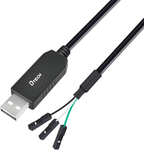 كابل DTECH بطول 3 أقدام USB إلى TTL تسلسلي 3.3 فولت 6 دبوس UART سلك تصحيح متوافق مع Windows 11 10 8 7 Linux MAC OS أصلي FT232RL Chip 6Pin 3v3 مستوى إشارة 2.54 مم رأس أنثى دوبونت in Kuwait