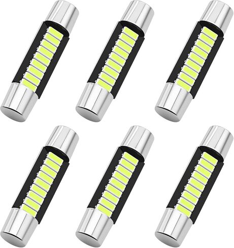 6pcs 29mm 6614f Feverypean LED LED Plbs ، المصابيح الكهربائية للسيارة ، استبدال ضوء 12V للمكياج ، إكسسوارات السيارات مشرقة للغاية 9-SMD 4014 رقائق 6614 6612F مصابيح LED للمركبات (أبيض) in Saudi Arabia