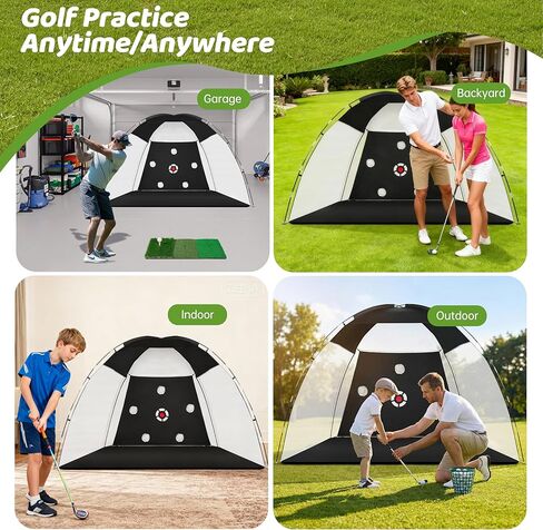شبكة غولف ، شبكة تدريبات 10 × 7 قدم مع حصيرة ثقيلة ثلاثية ، وجميع في واحد ، شبكة غولف مستهدفة متعددة ، وتدريب على القيادة الداخلية في الهواء الطلق مع الهدف/الحصيرة/تي شيرت/حقيبة ، هدية للعشاق in Kuwait