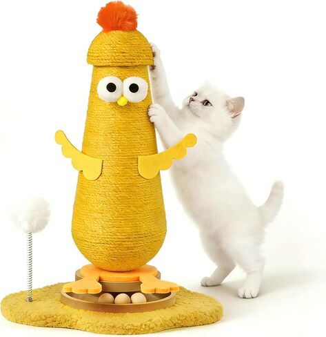 Post Scratching Post ، Scratchroom Cat Scratcher مع ألعاب Cat Spring Ball Spring Ball التفاعلية ، Post Sisal Cat Scratfer in Kuwait
