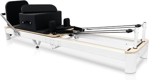 Foldable Wooden Pilates Reformer with Springs – Pilates Reformer Machine for Home Use, Includes Jump Board, Sitting Box & Accessories – Smooth Glide, Sturdy Frame, Pilates Equipment in Saudi Arabia