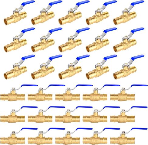 5-Pack GUOFIS 1-Inch PEX-A Expansion Ball Valve, Full Port Shut-off Brass Ball Valves for PEX-A Pipe(ASTM 1960, Yellow Handle)(VALVE157) in Saudi Arabia