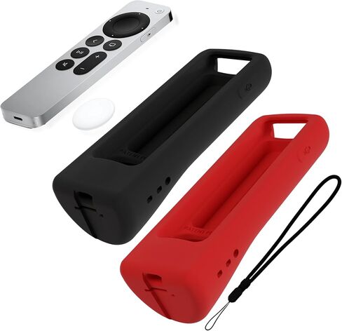 حافظة جهاز التحكم عن بعد لجهاز Apple TV GripStand™: تصميم واقف، قبضة معززة، حماية ضد الانزلاق والسقوط، متوافق مع AirTag، يناسب Siri Apple TV 4K/HD (الجيل الثاني والثالث) - Sky Glow من 73&Sunny. in Saudi Arabia