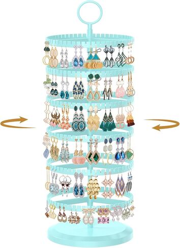MODOWEY 6 TIER TIERTINGER TRINGRING ORGERIZINGER ، TREE TREE TREAN وبلاستيك قابل للتعديل مع 342 أخدود لعرض DANGLE المدونة ، رف تخزين لتوفير الفضاء للنساء ، الأسود in Kuwait