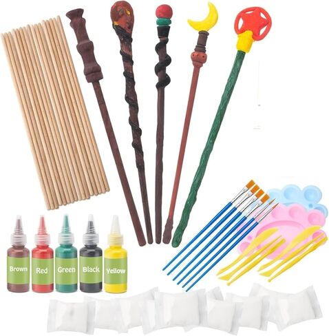 Col-Pary Magic Wand Making Kit,DIY Art Craft Set for Student Kids Gift,School Activities,Wizard Cosplay Masquerade,Halloween Supplies Décor,Student Rewards - 25 PCS in All in Kuwait