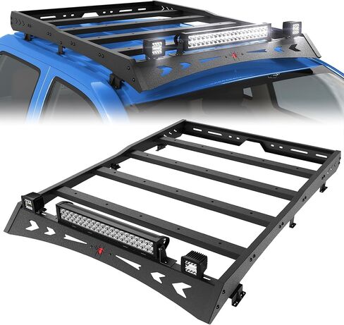 رف السقف لشركة سلة البضائع العليا الشاقة في F150 مع الأضواء الجانبية متوافقة مع Ford F150 2009-2014 in Kuwait