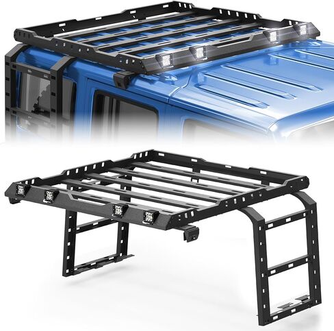رف السقف لشركة سلة البضائع العليا الشاقة في F150 مع الأضواء الجانبية متوافقة مع Ford F150 2009-2014 in Kuwait