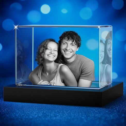 3D Crystal Photo, Personalized Gift for her, him, Mom, Dad, Father,Gift for Couples – Custom Photo in Crystal, Unique Gift for Birthday, Anniversary, Memorial in Saudi Arabia