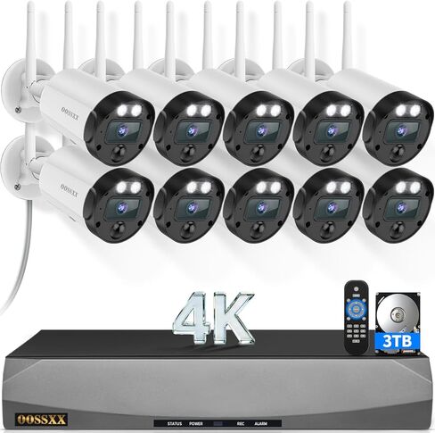 OOSSXX (5.0MP & 130° Ultra Wide-Angle) PIR Detection 2-Way Audio Dual Antennas Security Wireless Camera System Outdoor Wireless Security Camera, Home WiFi Surveillance Bullet Exterior Cameras in Saudi Arabia