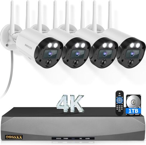 OOSSXX (5.0MP & 130° Ultra Wide-Angle) PIR Detection 2-Way Audio Dual Antennas Security Wireless Camera System Outdoor Wireless Security Camera, Home WiFi Surveillance Bullet Exterior Cameras in Saudi Arabia