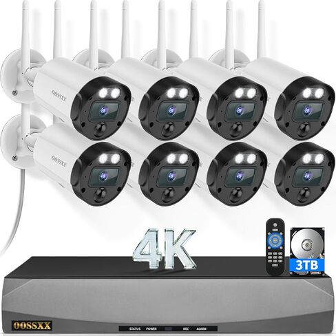 OOSSXX (5.0MP & 130° Ultra Wide-Angle) PIR Detection 2-Way Audio Dual Antennas Security Wireless Camera System Outdoor Wireless Security Camera, Home WiFi Surveillance Bullet Exterior Cameras in Saudi Arabia