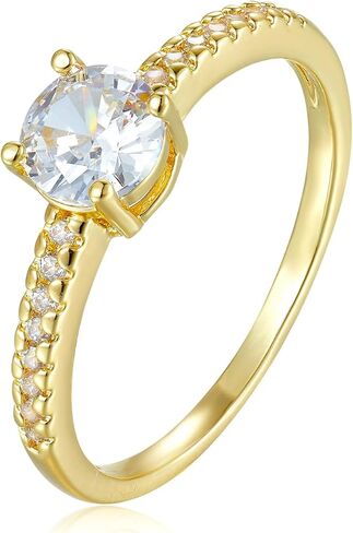 Women's 14k Gold Plated Cubic Zirconia Rings,Stacking Layering on Thum Rings for Women, Dainty Jewelry Gifts in Saudi Arabia