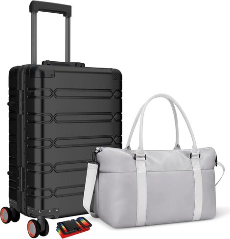 WEICHEN Set of 2 All Aluminum Magnesium 20 in Carry On and 29 in Checked Luggage with Spinner Wheels and TSA Lock, Hard Case Luggage Carry On Travel Suitcase with 2 Duffle-Travel Bags in Saudi Arabia