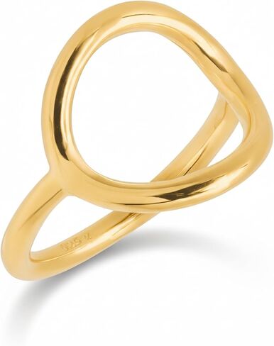 925 Sterling Silver Karma Ring for Women – Handmade Minimalist Open Circle Statement Ring, Dainty Spiritual Jewelry Gift in Kuwait