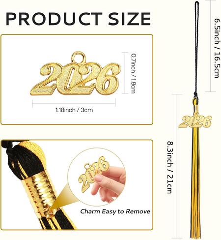 2026 Tassel Graduation ، Tassel Tassel Black ، Tassel Charms for Graduations Cap Decorations ، Tassels Memorial Grad Class of 2026 College High School Crugher Cenemonies Associations in Kuwait