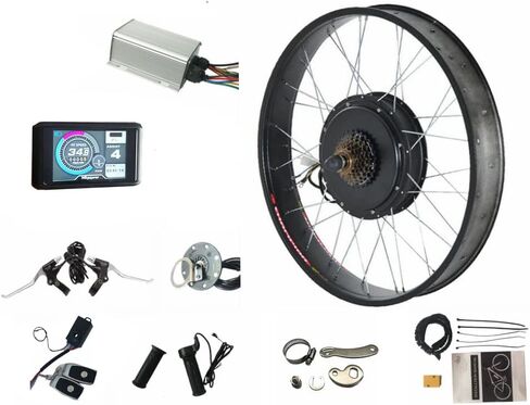 مجموعة أدوات الدراجة الكهربائية الدهون 60V/72V 2000W إطار كهربائي ثلج الدراجة الثلجية مجموعة محرك محرك محرك مع وحدة تحكم موجة Sabvoton ، وشاشة TFT UCK1 ، دولاب الموازنة 7 سرعات وذراع عزم الدوران (26inch*4.0 الخلفية) in Kuwait