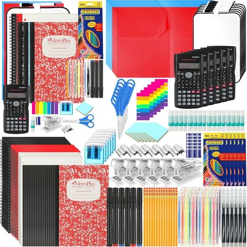 1 Set High School Supplies Kit, 51 Pcs Per Set Back to School Supplies College Bundle Essential Stuff Bulk Stapler Notebook Calculator for Senior Student Girl Teen Classroom Boy Classroom in Saudi Arabia