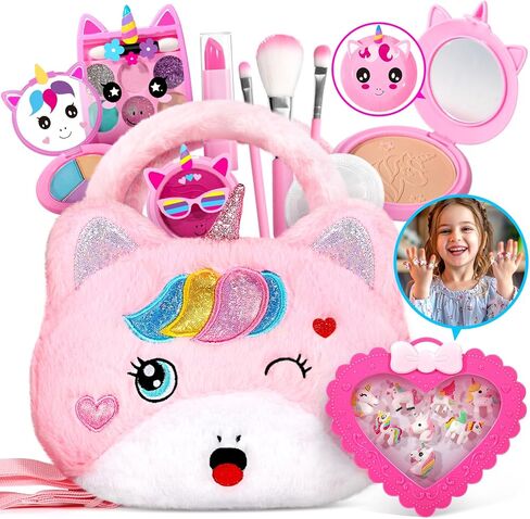 ULOVEME Kids Real Makeup Kit for Girls - Non Toxic, Washable Make Up Toy - Umicorn Toys Gift for 3 4 5 6 7 8 Years Old Girls Vanity Set in Kuwait