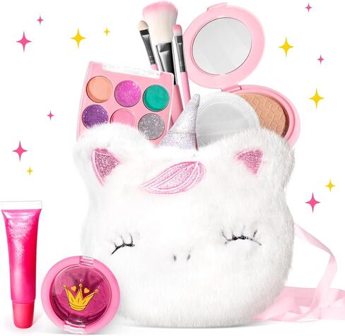 ULOVEME Kids Real Makeup Kit for Girls - Non Toxic, Washable Make Up Toy - Umicorn Toys Gift for 3 4 5 6 7 8 Years Old Girls Vanity Set in Saudi Arabia