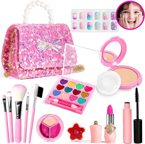 ULOVEME Kids Real Makeup Kit for Girls - Non Toxic, Washable Make Up Toy - Umicorn Toys Gift for 3 4 5 6 7 8 Years Old Girls Vanity Set in Saudi Arabia