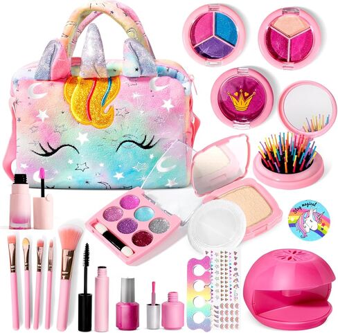 ULOVEME Kids Real Makeup Kit for Girls - Non Toxic, Washable Make Up Toy - Umicorn Toys Gift for 3 4 5 6 7 8 Years Old Girls Vanity Set in Saudi Arabia