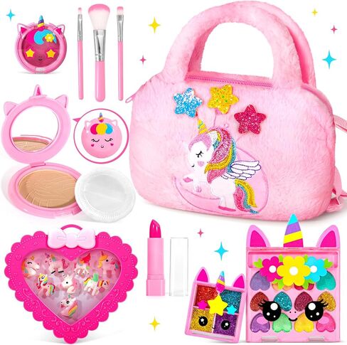 ULOVEME Kids Real Makeup Kit for Girls - Non Toxic, Washable Make Up Toy - Umicorn Toys Gift for 3 4 5 6 7 8 Years Old Girls Vanity Set in Saudi Arabia