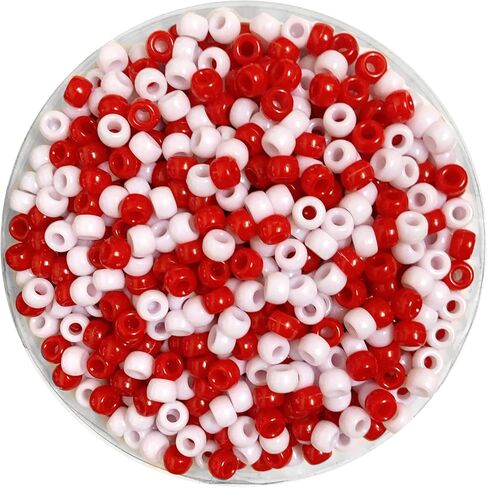 1200pcs حبات وطنية ، حبات أبيض زرقاء أبيض زرقاء للحرف اليدوية ، حبات المهر البلاستيكي المرح DIY بشكل كبير لليوم المستقل في الرابع من يوليو in Kuwait