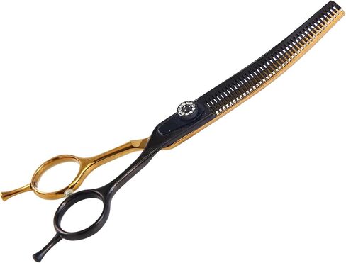 7 Inch Thinner Dog Grooming Blending Shear Pet Trimming Texturizing Kit,Ergonomic Pet Grooming Thinner Blender Shears Black&Gold with Protective Storage Case in Saudi Arabia