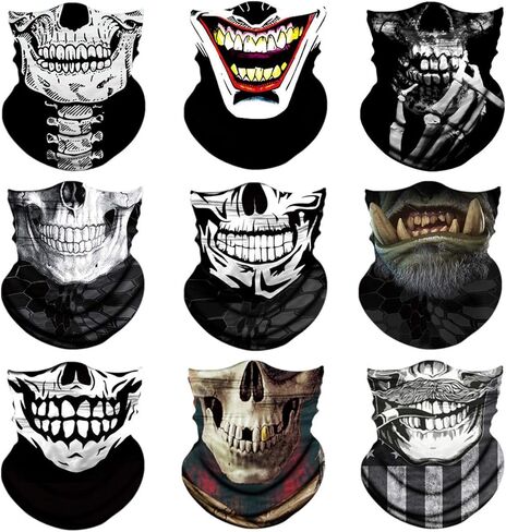 9 PCS NECK GAITER MACE MARD WRAY SUN UV Protection Seamless Skull Bandanas Seamless Bandana Have Wave Cover Cover Cover Mask Drayer UV Sun Protection Gator in Kuwait