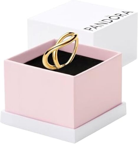 Pandora Essence حلقة Infinity على شكل عضوي - حلقة مطلية بالذهب 14K للنساء - هدية لها - تشمل صندوق الهدايا in Saudi Arabia