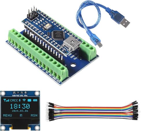 مجموعة واحدة من لوحة وحدة التحكم الدقيقة نانو V3.0 ATmega328P الصغيرة مع كابل USB متوافق مع لوحة توسيع درع محول محطة نانو in Saudi Arabia