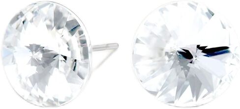 Ella Champagne Crystal Stud Strings - 10 مم قطع ريفولي ، بلورات أصلية ، فولاذ مقاوم للصدأ خالية in Kuwait