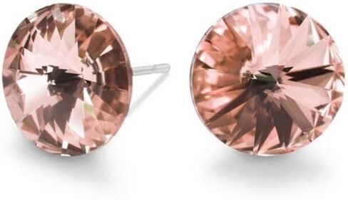 Ella Champagne Crystal Stud Strings - 10 مم قطع ريفولي ، بلورات أصلية ، فولاذ مقاوم للصدأ خالية in Kuwait