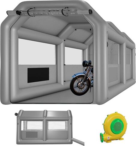 Inflatable Painting Spray Booth 26x14.5x9.5ft, Portable Blow Up Car Paint Booth with Air Filter System for Car Parking Tent Workstation in Saudi Arabia