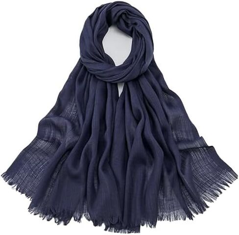 Womens Soft-Cotton-Linen Lightweight-Scarfs كبيرة شاش الطول الشاش الطويلة للسفر على الشاطئ 75 "× 39" in Kuwait