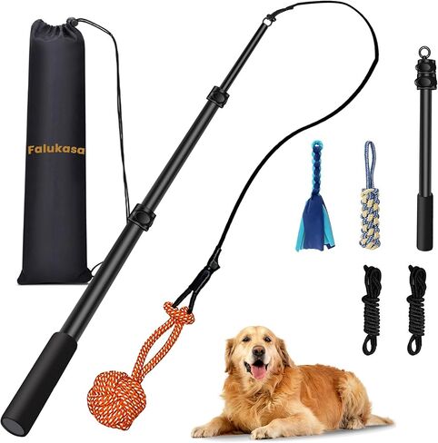 قطب الكلب مغازلة ، ألعاب تفاعلية شد الحبل للكلاب ، طول قابل للتعديل من خمسة مقطعات ، للتمرين في الهواء الطلق والتدريب للكلاب الصغيرة المتوسطة الكبيرة in Kuwait