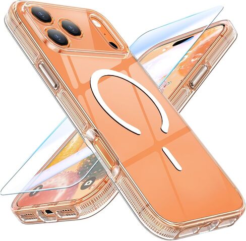 حافظة MATEPROX المغناطيسية الشفافة المتوافقة مع حافظة iPhone 16 Pro Max [2024]، [متوافقة مع MagSafe] [لا تصفر أبدًا] غطاء واقي عسكري مضاد للانزلاق مقاس 6.9 بوصات مع واقي شاشة - وردي in Kuwait